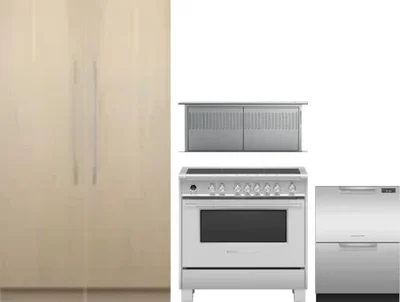 5 Piece Package Includes Refrigerator, Freezer, Range, Hood And Dishwasher